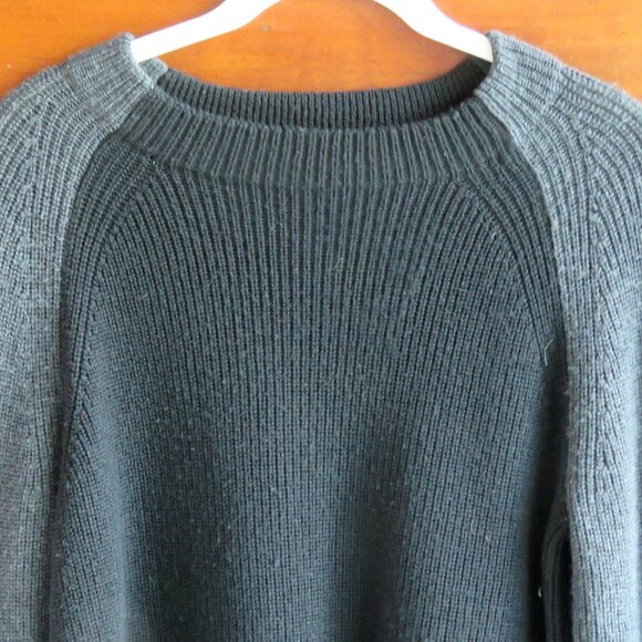 Eileen Fisher XXS 2 Tone Gray Color Block Oversized Fine Merino Wool Sweater - Picture 14 of 15